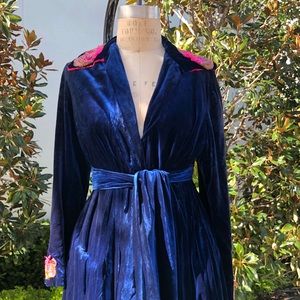 More Pictures  Victorian Era Blue Silk Velvet Coat